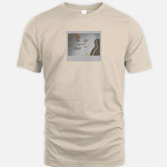 A24 Priscilla Music Polaroid Tee Sofia Coppola - Size M - Cream - NEW - Picture 1 of 4